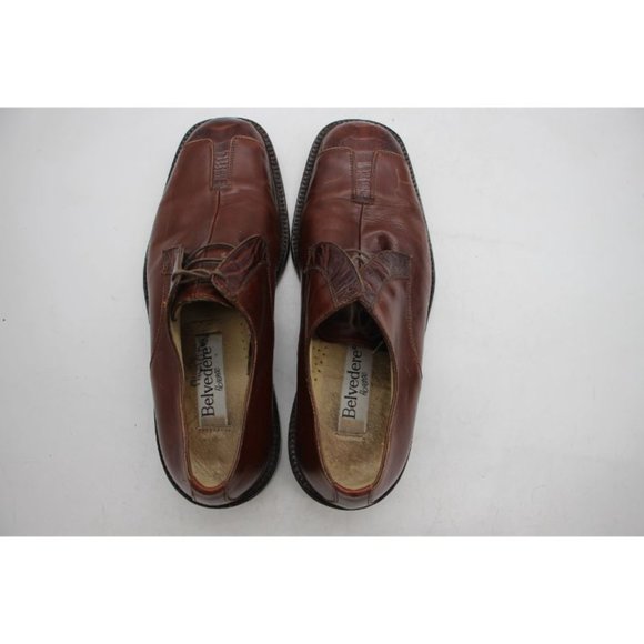 Belvedere Florence Brown Leather Handmade Men's Size 9.5 Shoes Ostrich Leg Skin - Picture 10 of 12